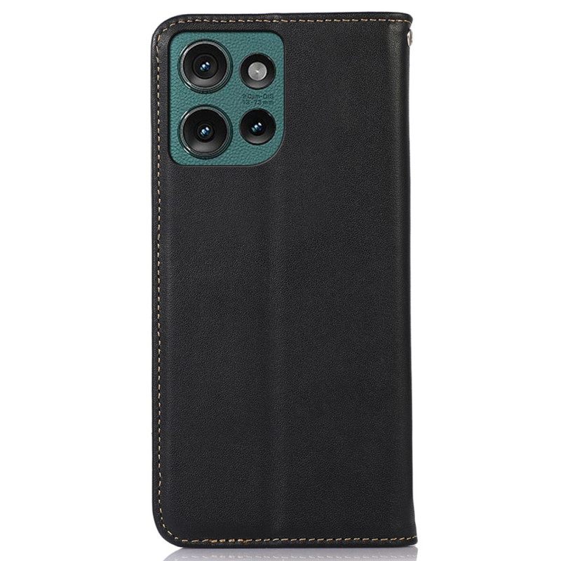 Nahkakotelo Motorola Edge 50 Neo Khazneh Nappanahkaa