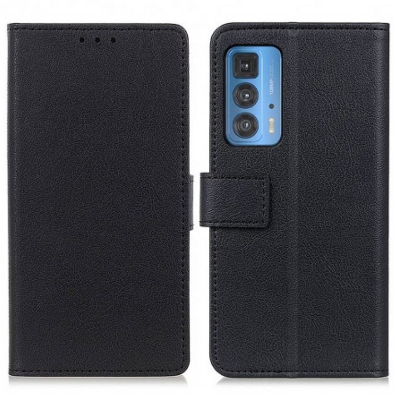 Flip Case Motorola Edge 20 Pro Klassinen Nahkaefekti