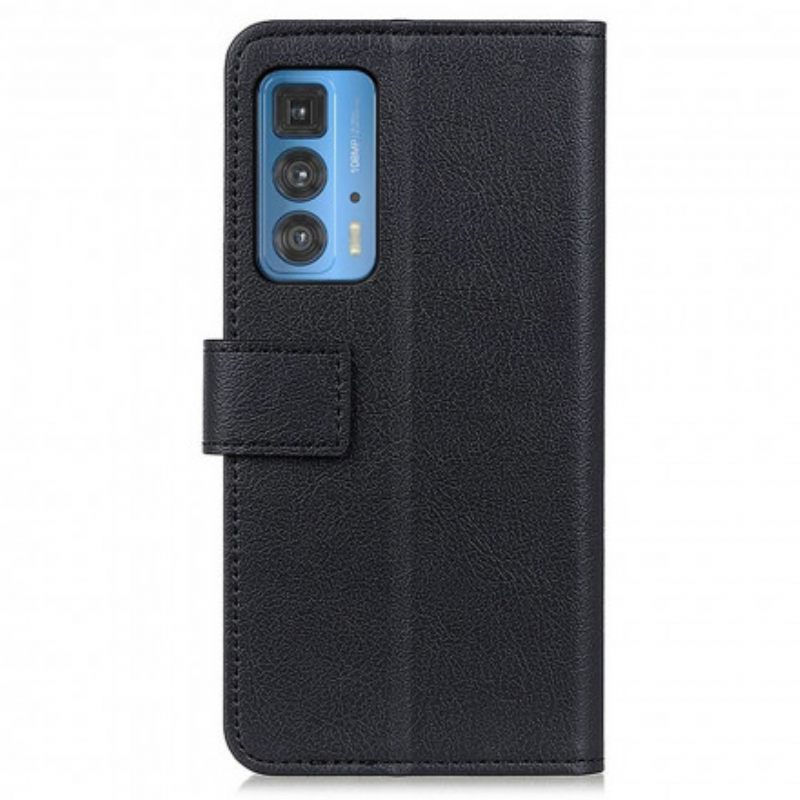 Flip Case Motorola Edge 20 Pro Klassinen Nahkaefekti