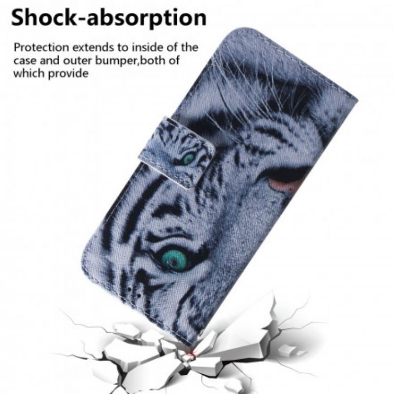 Flip Case Motorola Edge 20 Pro Tiger Face