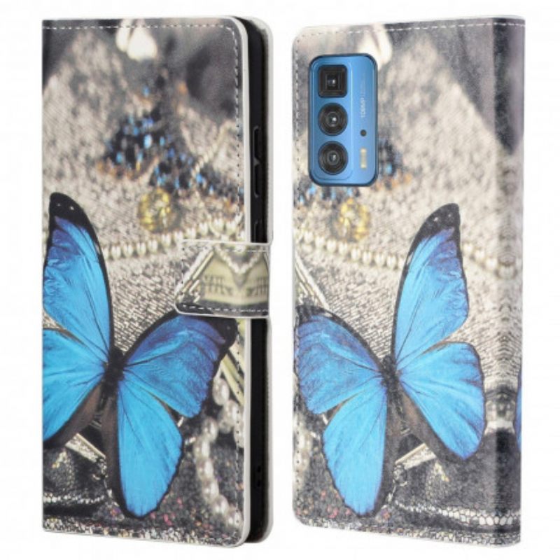 Kotelot Motorola Edge 20 Pro Blue Butterfly