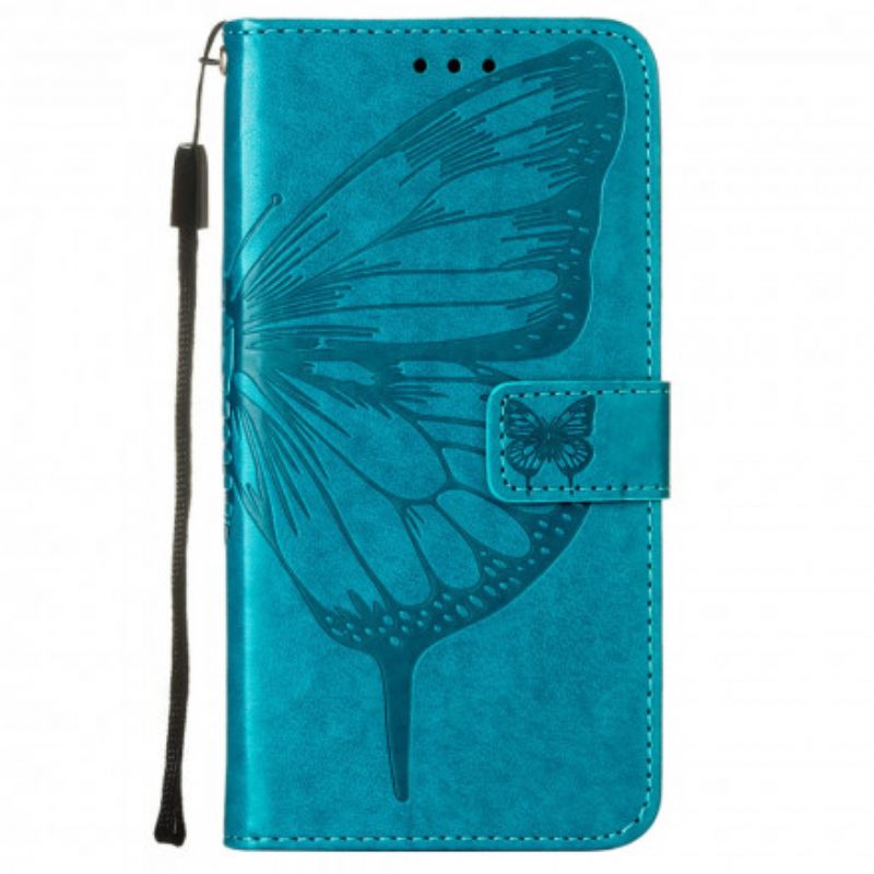 Kotelot Motorola Edge 20 Pro Butterfly Design Kaulanauhalla