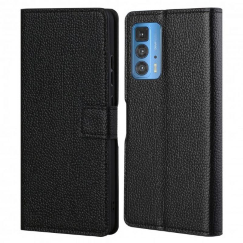 Kotelot Motorola Edge 20 Pro Litchi Grain Leather Effect