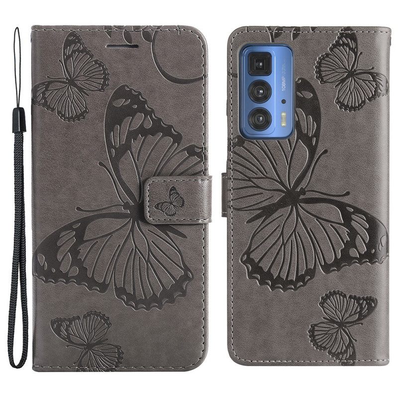 Kotelot Motorola Edge 20 Pro Suojaketju Kuori Giant Thong Butterflies
