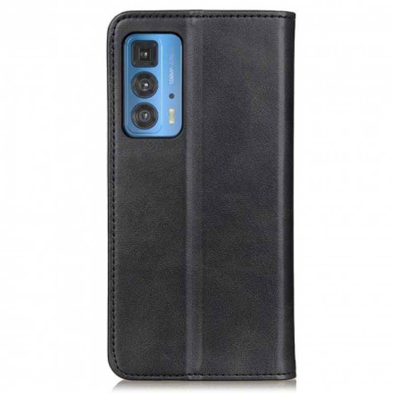 Puhelinkuoret Motorola Edge 20 Pro Kotelot Flip Haljasnahkasuunnittelu