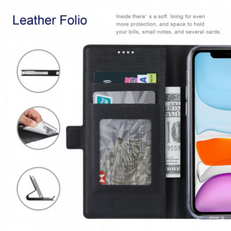 Puhelinkuoret Motorola Edge 20 Pro Kotelot Flip Teksturoitu Vili