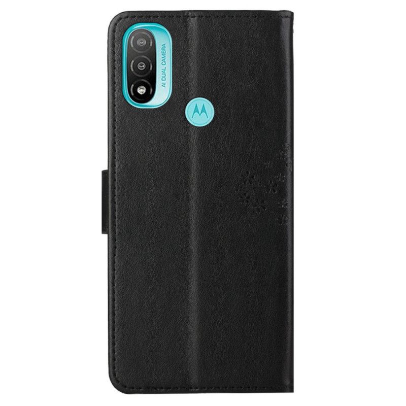Kotelot Moto G71 5G Suojaketju Kuori Tree Ja Pöllöt Hihnalla