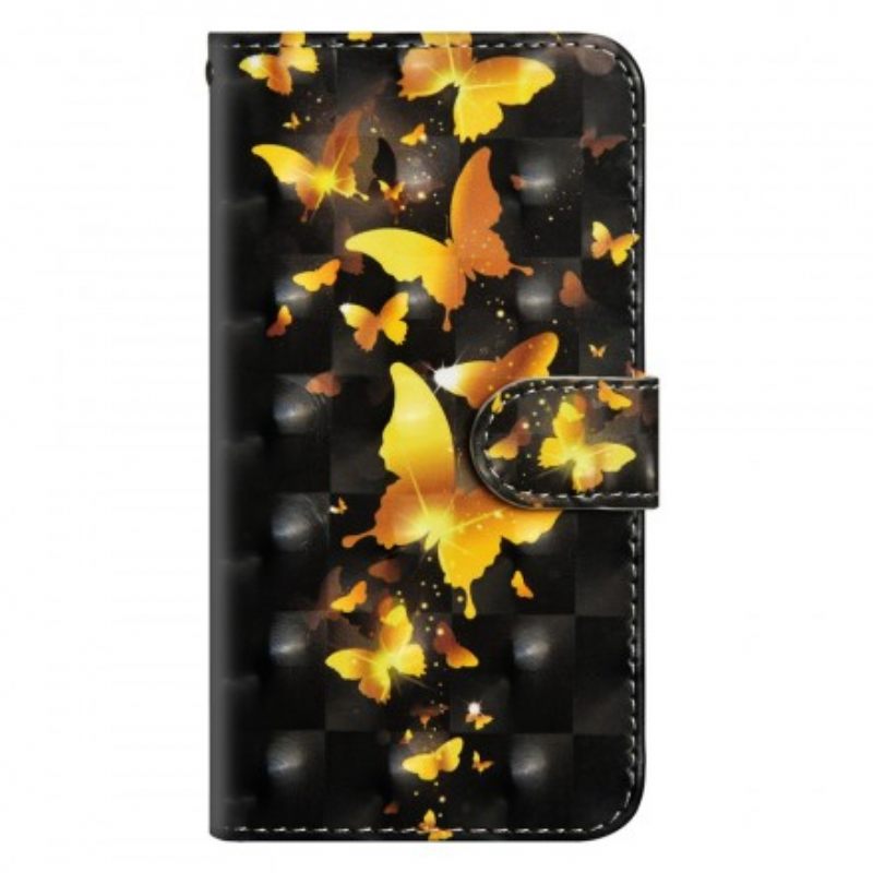 Nahkakotelo Sony Xperia L3 Keltaiset Perhoset