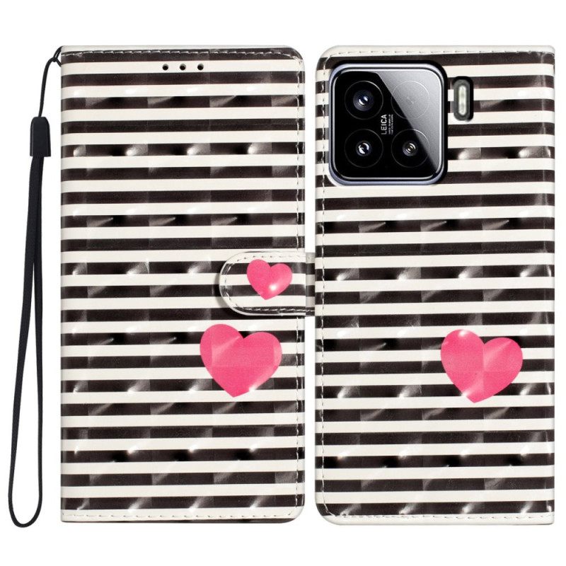 Kotelot Xiaomi 15 3d-raidat Ja Sydämet