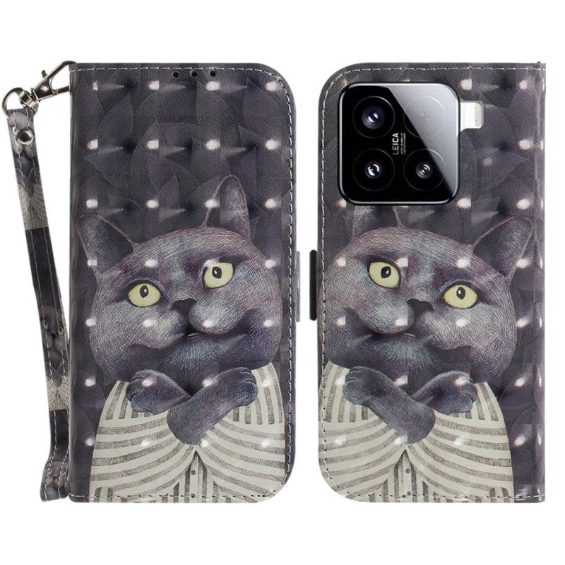 Kotelot Xiaomi 15 Puhelinkuoret Harmaa Kissa Hihnalla