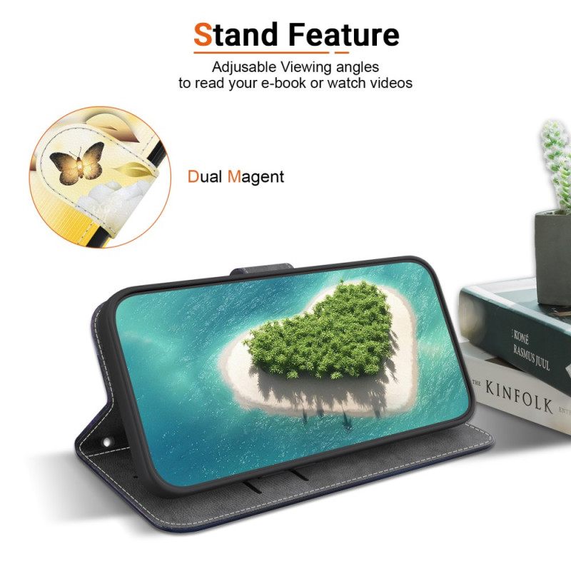 Kuoret Xiaomi 15 Kultaisia Perhosia Ja Valkoisia Kukkia