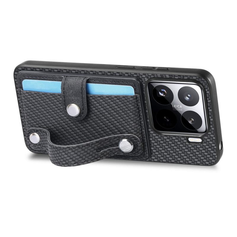 Kuori Xiaomi 15 Hiilikuituinen Korttikotelo Ja Hihna Suojakuori