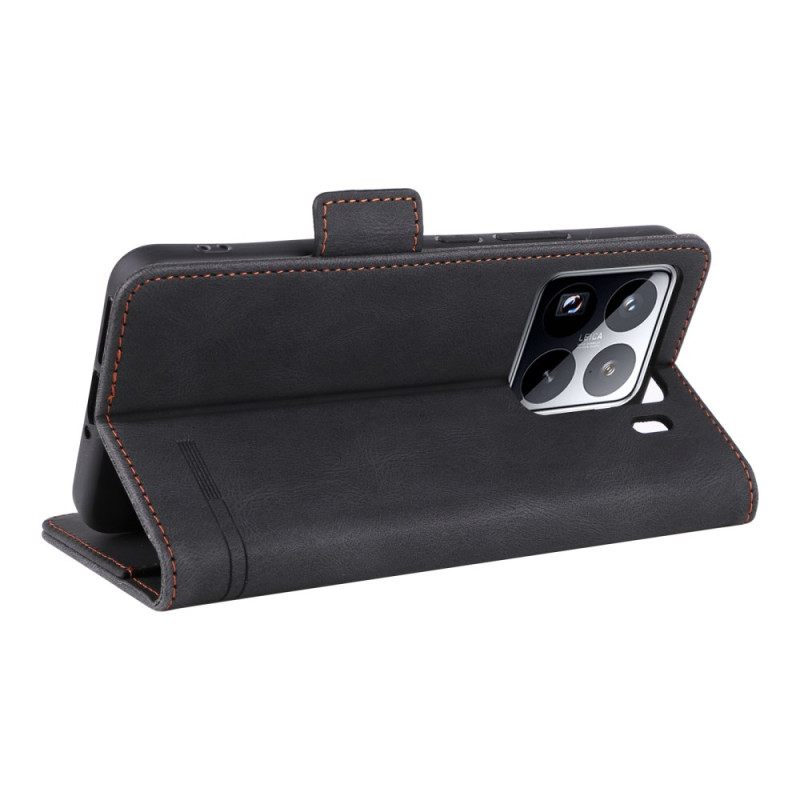 Nahkakotelo Xiaomi 15 Lompakko Metallisella Koristeella