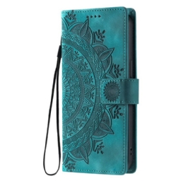 Nahkakotelo Xiaomi 15 Mandala-mokkanahkaefekti