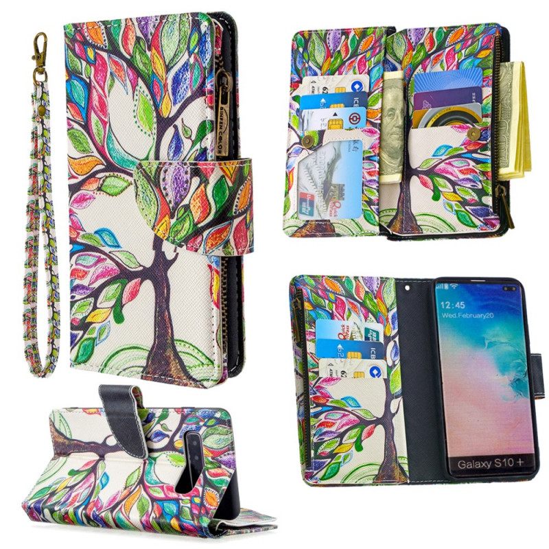 Kotelot Samsung Galaxy S10 Plus Vetoketjullinen Puutasku