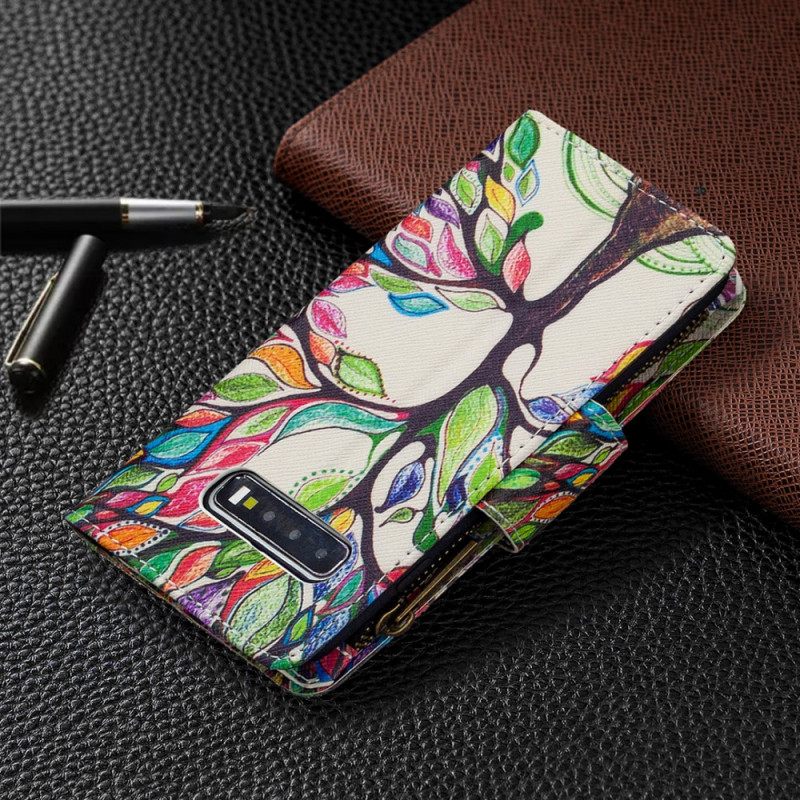 Kotelot Samsung Galaxy S10 Plus Vetoketjullinen Puutasku