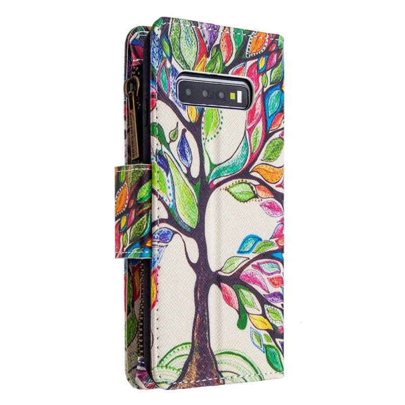 Kotelot Samsung Galaxy S10 Plus Vetoketjullinen Puutasku