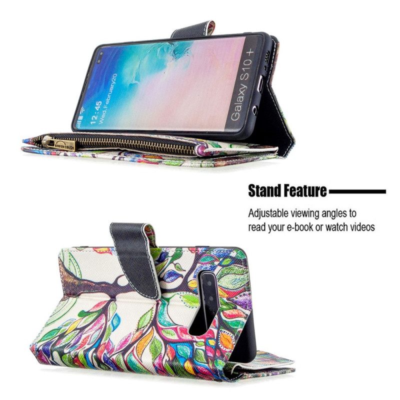 Kotelot Samsung Galaxy S10 Plus Vetoketjullinen Puutasku