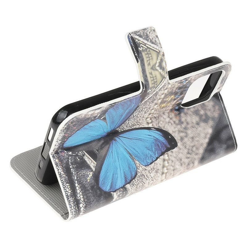 Flip Case iPhone 13 Mini Blue Butterfly