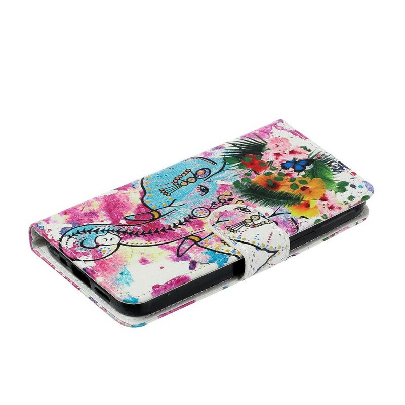 Flip Case iPhone 13 Mini Elephant Painting
