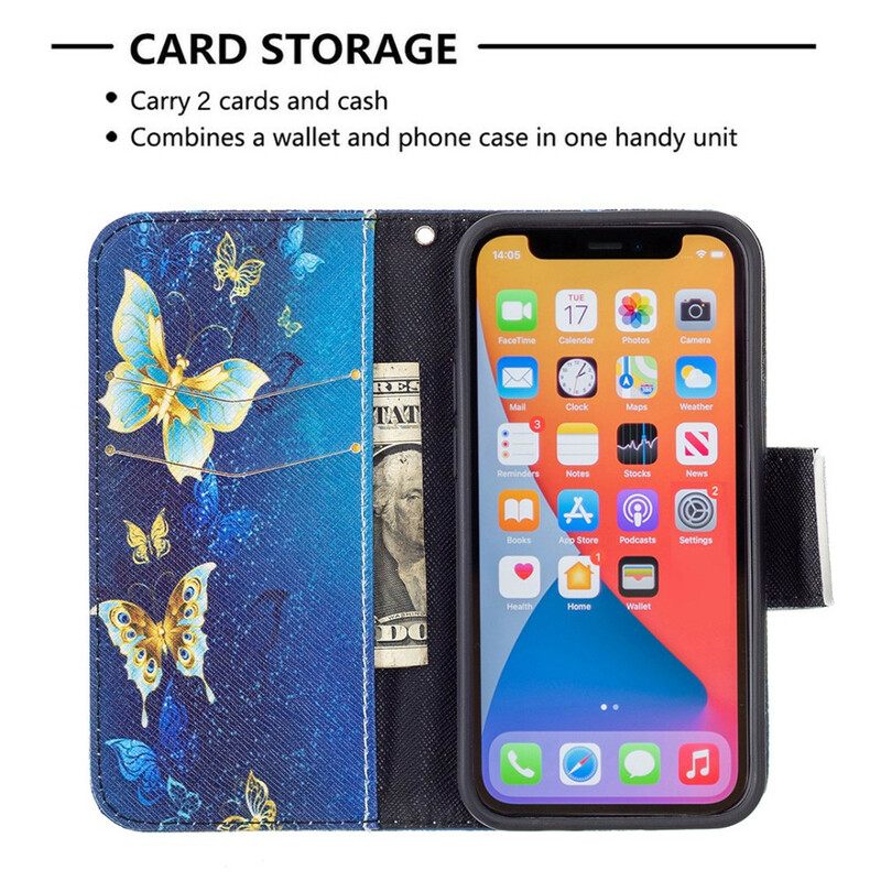 Kotelot iPhone 13 Mini Butterflies Kings