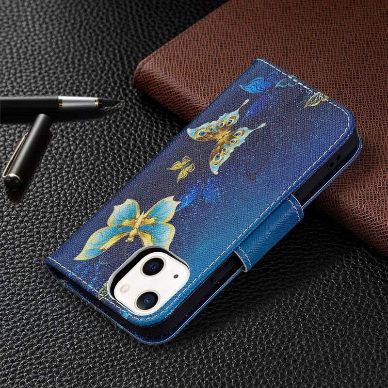 Kotelot iPhone 13 Mini Butterflies Kings