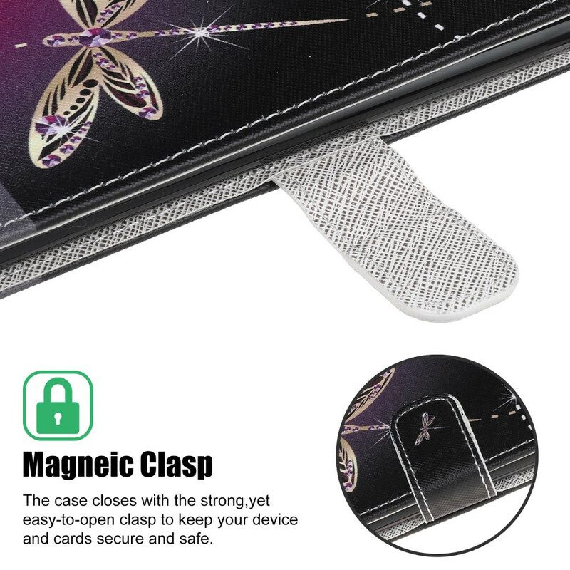 Kotelot iPhone 13 Mini Suojaketju Kuori Strappy Dragonflies