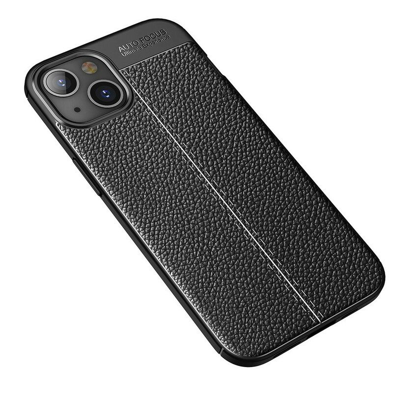 Kuori iPhone 13 Mini Double Line Litchi Leather Effect