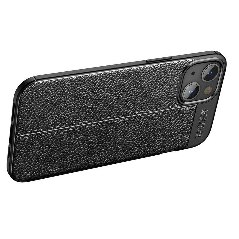 Kuori iPhone 13 Mini Double Line Litchi Leather Effect