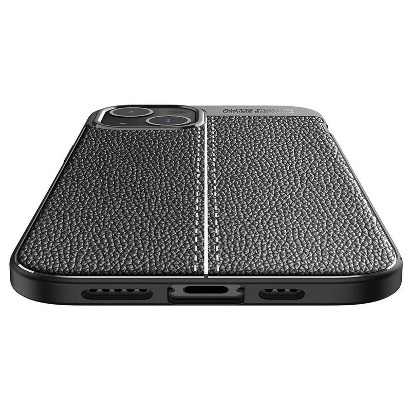 Kuori iPhone 13 Mini Double Line Litchi Leather Effect