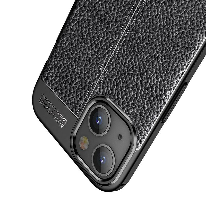 Kuori iPhone 13 Mini Double Line Litchi Leather Effect