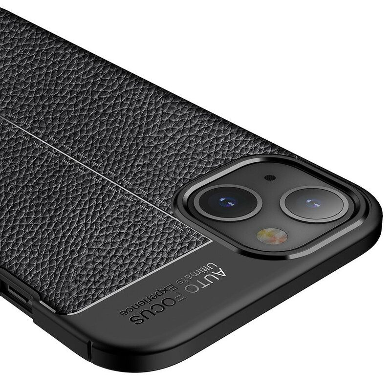 Kuori iPhone 13 Mini Double Line Litchi Leather Effect