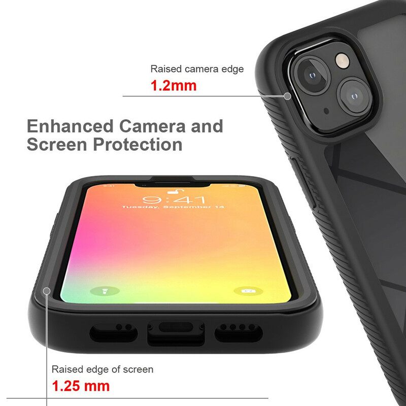 Kuori iPhone 13 Mini Hybrid Design Silikonireunat