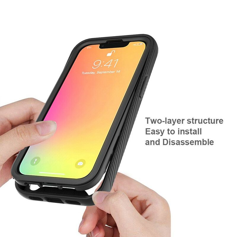 Kuori iPhone 13 Mini Hybrid Design Silikonireunat