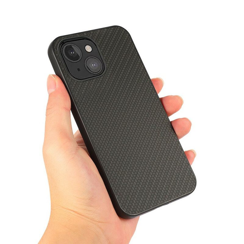 Kuori iPhone 13 Mini Nahkavaikutteinen Hiilikuiturakenne