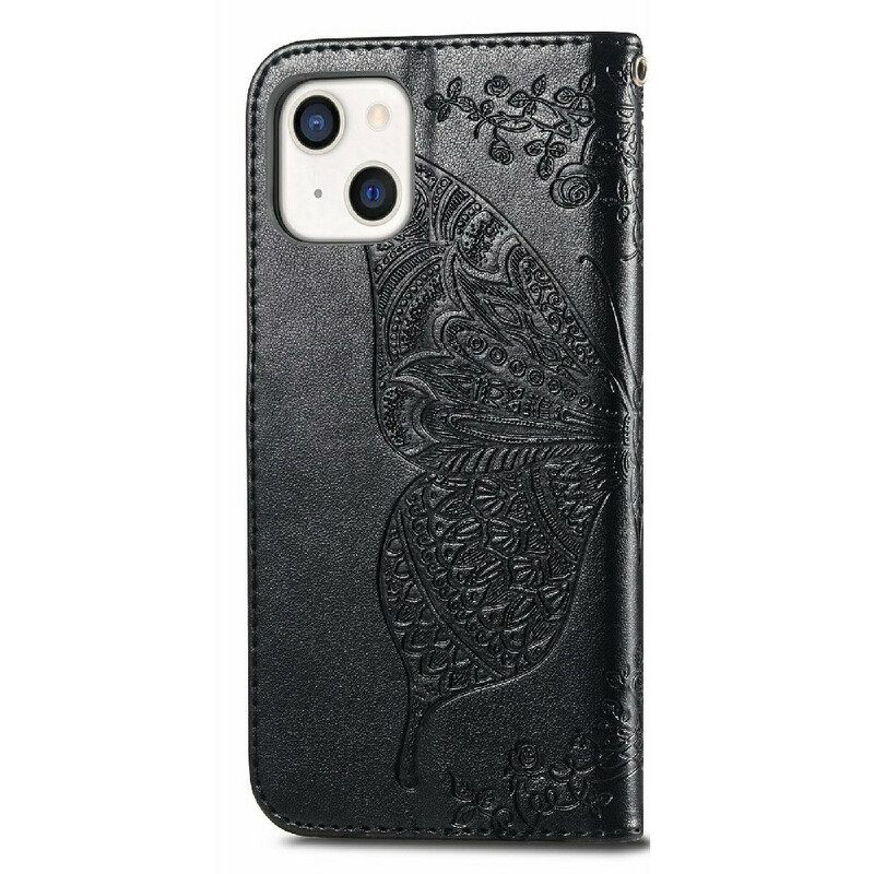 Nahkakotelo iPhone 13 Mini Half Butterflies