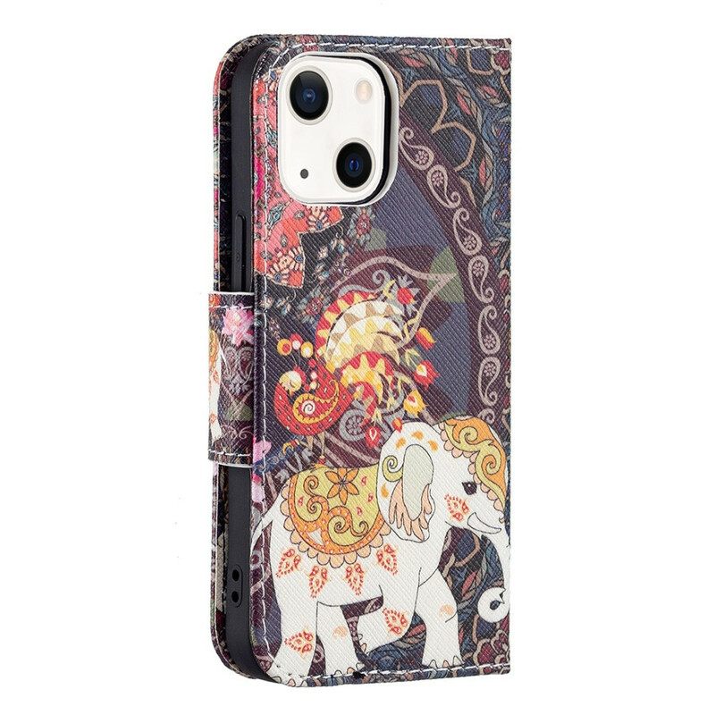 Nahkakotelo iPhone 13 Mini Intian Norsu