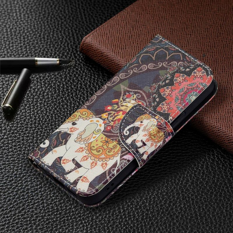 Nahkakotelo iPhone 13 Mini Intian Norsu