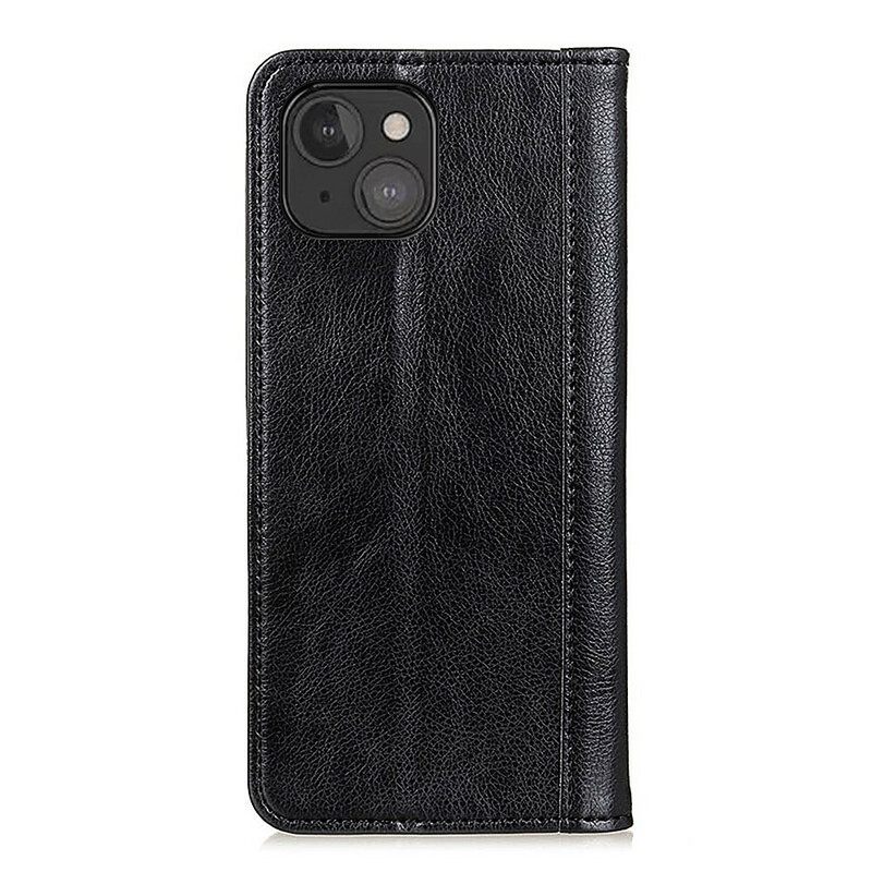 Puhelinkuoret iPhone 13 Mini Kotelot Flip Elegance Split Litchi Leather
