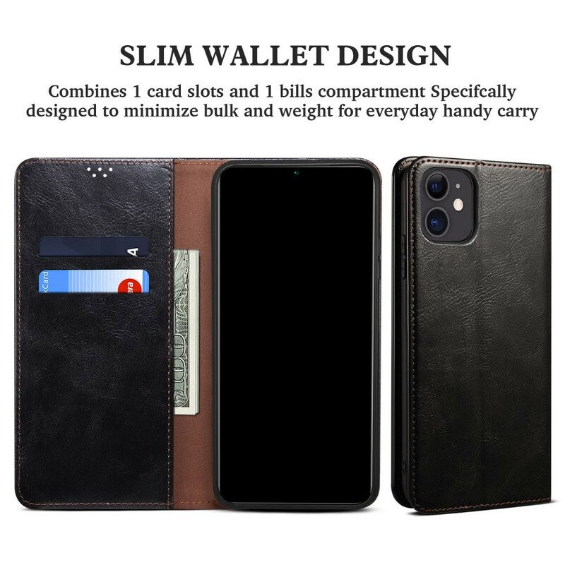 Puhelinkuoret iPhone 13 Mini Kotelot Flip Vahattu Keinonahka