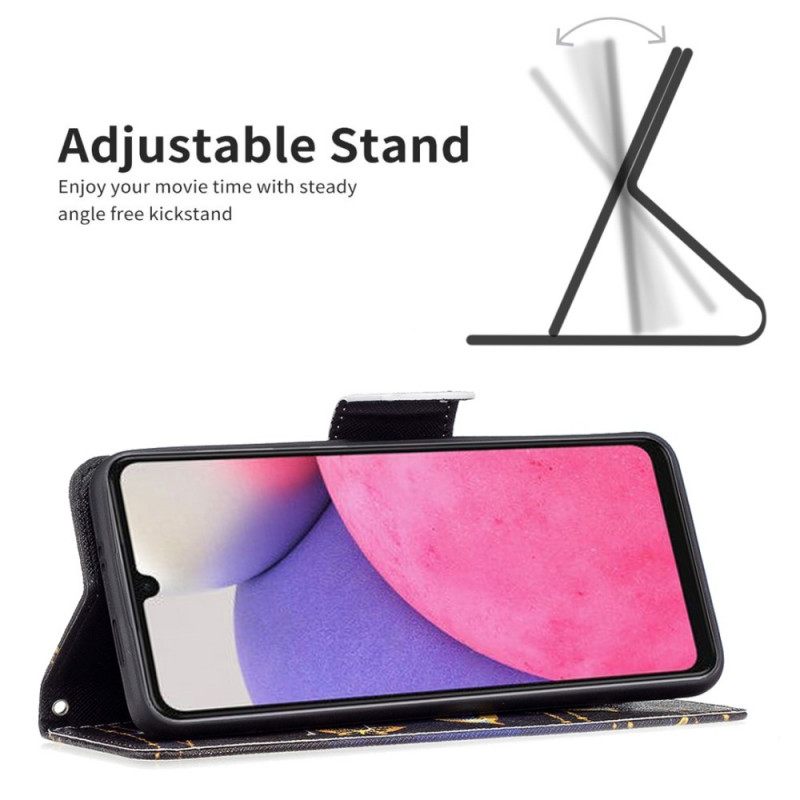 Kotelot Samsung Galaxy A33 5G Golden Butterflies
