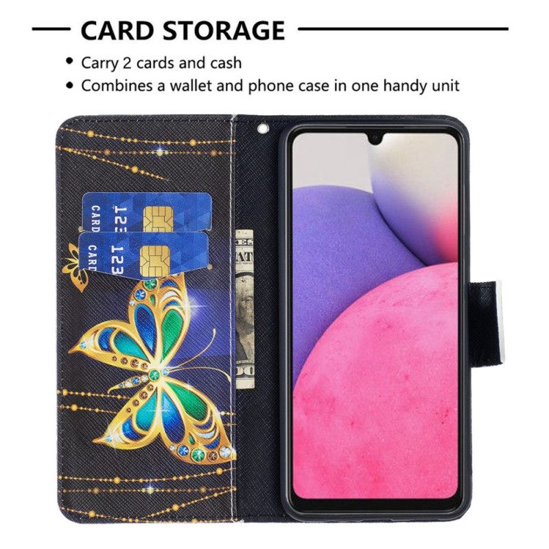 Kotelot Samsung Galaxy A33 5G Golden Butterflies