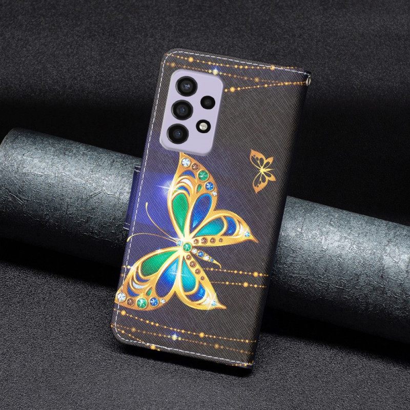 Kotelot Samsung Galaxy A33 5G Golden Butterflies