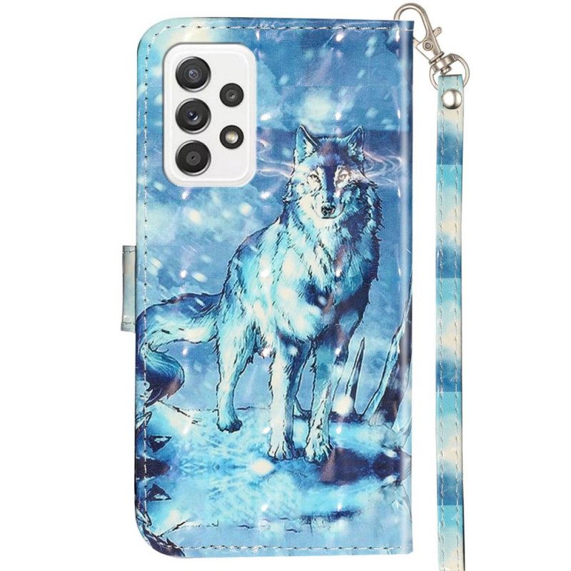 Kotelot Samsung Galaxy A33 5G Suojaketju Kuori Wolf Hihnassa