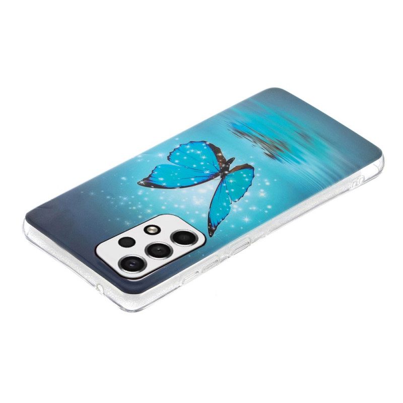 Kuori Samsung Galaxy A33 5G Fluoresoiva Sininen Perhonen