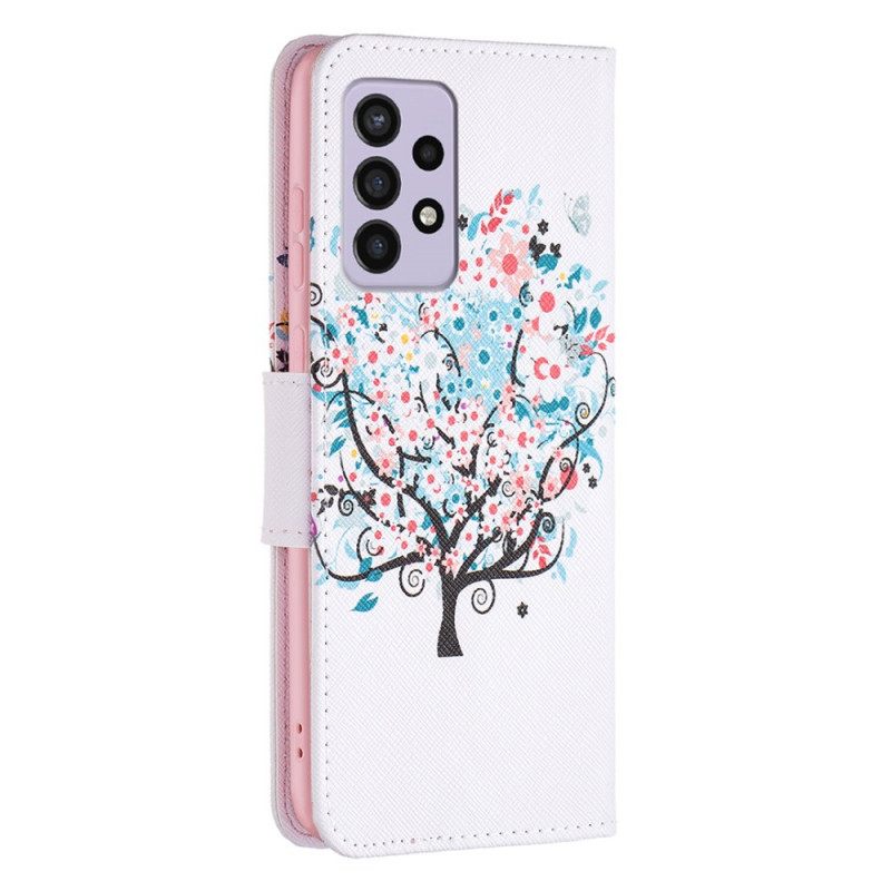 Nahkakotelo Samsung Galaxy A33 5G Kukkapuu