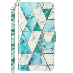 Nahkakotelo Samsung Galaxy A33 5G Suojaketju Kuori Strip Marble