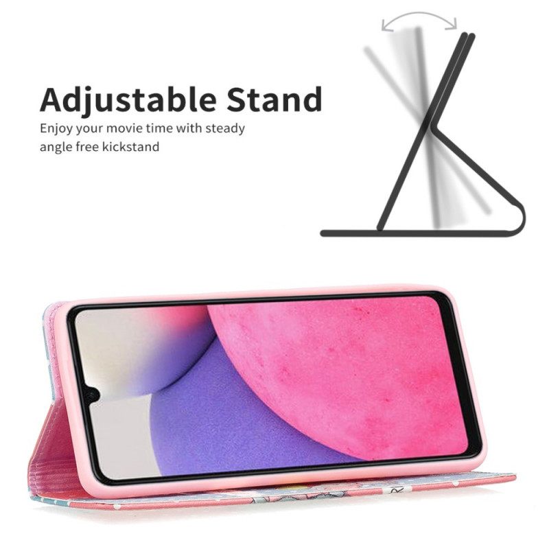 Puhelinkuoret Samsung Galaxy A33 5G Kotelot Flip Baby Elephants