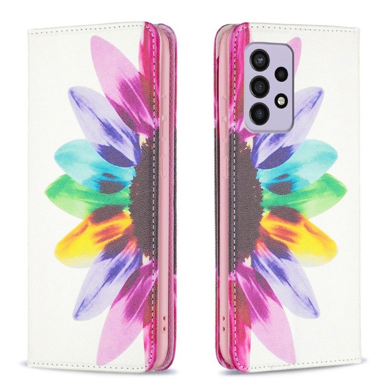 Puhelinkuoret Samsung Galaxy A33 5G Kotelot Flip Flower Watercolour