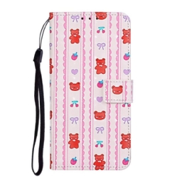 Flip Case Samsung Galaxy S20 Ultra Suojaketju Kuori Säädettävä Hihna Nallekarhut